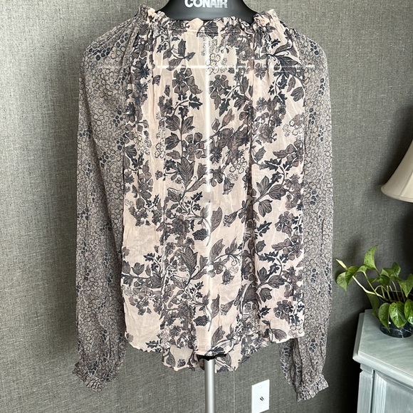 Free People Hendrix Boho Peasant Floral Blouse - Picture 8 of 10